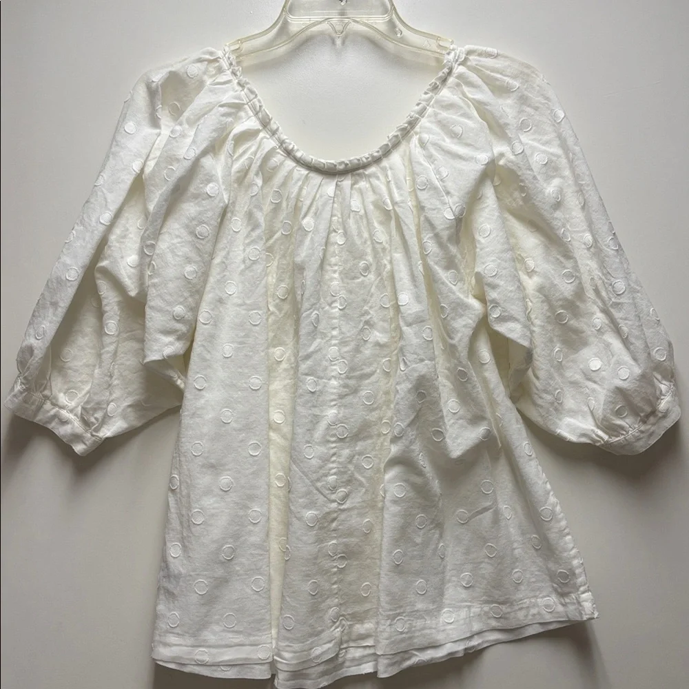 Michael Kors Cream Textured Blouse | Medium